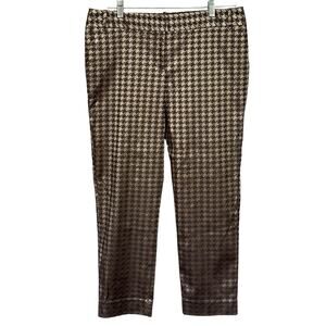 The Limited Cassidy Fit‎ Black Gold Checkered Cotton Blend Pants Size 12 Club